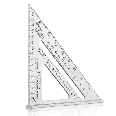 Immagine di WORKPRO Squadra da Falegname Multifunzione 180mm, Alluminio Righello Triangolare Metrico, Combinata 45 90 ad Alta Precisione per Falegname, Conciatetti, Ingegnere