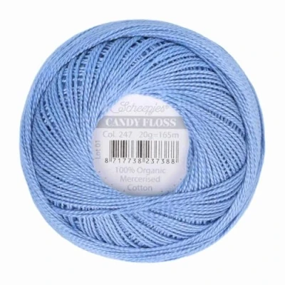 Immagine di Scheepjes Candy Floss 247 Bluebird (165m) Filato di Cotone Mercerizzato Biologico 1x20g