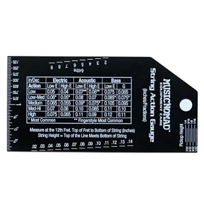 Immagine di MusicNomad MN602 Precision String Action Gauge Ruler for Height Metric, SAE, 64ths Utensile per strumenti