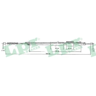 Immagine di LPR C0122B Cavo Freno 1495/1350 a tamburo CITROËN: ZX Hatchback