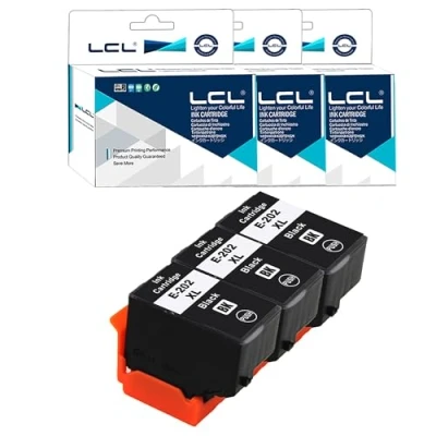 Immagine di LCL Cartuccia d&#039;inchiostro compatibile 202 202XL C13T02G14010 (2Nero) di ricambio per Epson Expression Premium XP 6000 6005 6100 6105 XP6000 XP6005 XP6100 XP6105