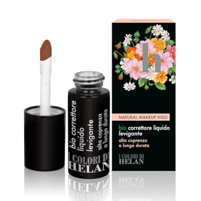 Immagine di Helan I Colori di Bio Correttore Occhiaie E Viso Liquido Dark Effetto Fondotinta Coprente Professionale, Make Up con Vitamina Burro Karitè Olio Jojoba, Trucchi Makeup Lunga Durata 9 ml