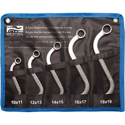 Immagine di SW Stahl 01905L Kit chiavi ad anello doppie 255mm 10, 11, 12, 13, 14, 15, 16, 17, 18, 19, 10x11, 12x13, 14x15, 16x17, 18x19 5 Acciaio al cromo vanadio