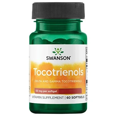 Immagine di Swanson, Tocotrienoli, Vitamina E, 60 Capsule morbide, Altamente Dosate, Testate in Laboratorio, Senza Glutine, Non OGM