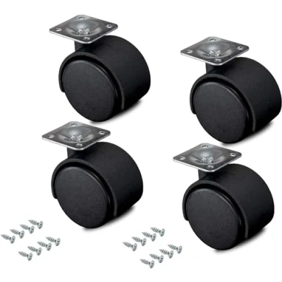 Immagine di kippen 1614X2 SET DI 4 RUOTE GEMELLATE DA MM.50 CON PIASTRA GIREVOLE