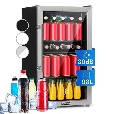 Immagine di KLARSTEIN Mini Frigo da Camera per Birra, Portatile Camera, Piccolo Ufficio, Ufficio con Porta in Vetro, Bar Ripiani Rimovibili, 0 10C, 198L