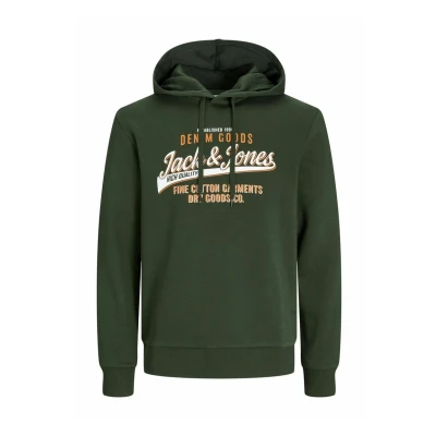 Immagine di JACK&amp;JONES PLUS Jjelogo Felpa con Cappuccio 2 col 24/25 Noos Pls, Verde Combo, XXXXXL Uomo