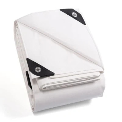 Immagine di GUARD SHIELD Telone protettivo con occhielli, impermeabile, 2 m x 3 m, bianco, 160 g/㎡, multiuso, resistente agli strappi, stabilizzato ai raggi UV, alla muffa