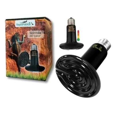 Immagine di ReptilHábitat Lampada Riscaldante a Infrarossi per Rettili e Pulcini 50W 75W 100W 150W Terrario (100W)