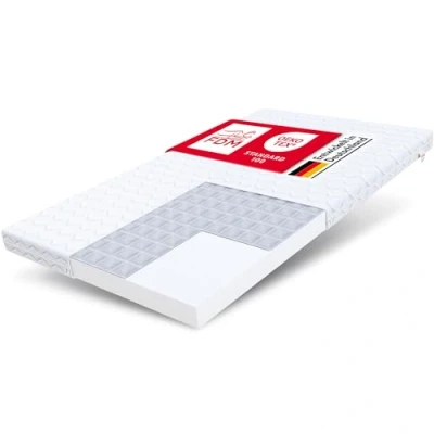 Immagine di Materasso per bambini FDM BABY CARE 90x200 in schiuma con Grano saraceno lettino Altezza 9 cm Rigidità H2 Reversibile Rivestimento sfoderabile e lavabile
