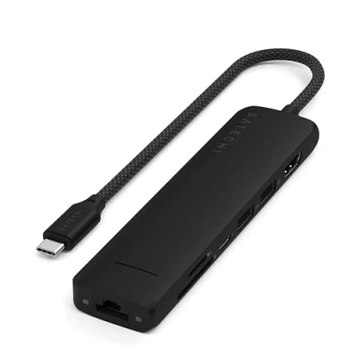 Immagine di Satechi Slim 7 (USB C, 7 Porti), Docking station + Hub USB, Nero