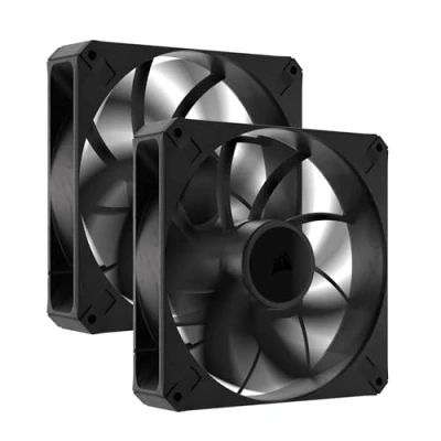 Immagine di CORSAIR RS140 MAX Ventole PWM a Spessore Maggiorato da 140 mm Pressione Statica Elevata Struttura Polimerica Ai Cristalli Liquidi Confezione Due Unità Nero