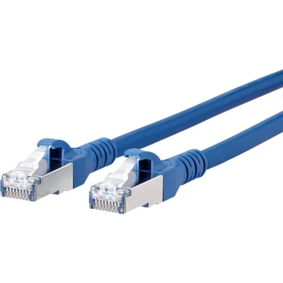 Immagine di Metz Connect 1308455044 E RJ45 cavo di rete, patch CAT 6A S/FTP 5.00 m Blu con protezione 1 pz.