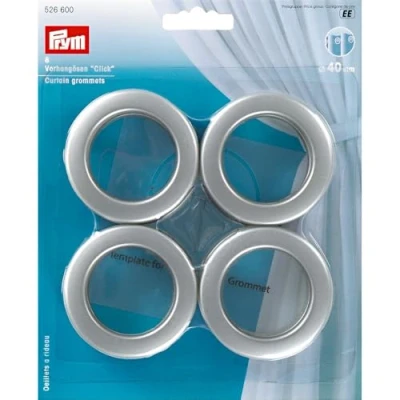 Immagine di Prym Occhielli Per Tenda Click 8 Pezzi, Diametro: 40 mm, Argento Opaco
