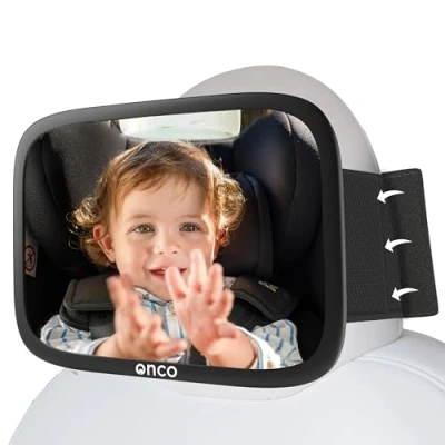 Immagine di Onco Specchio fisso per auto bambini, compatibile con Tesla, 100% infrangibile e a prova di scossa, antiscivolo rotazione 360, indispensabile i neonati