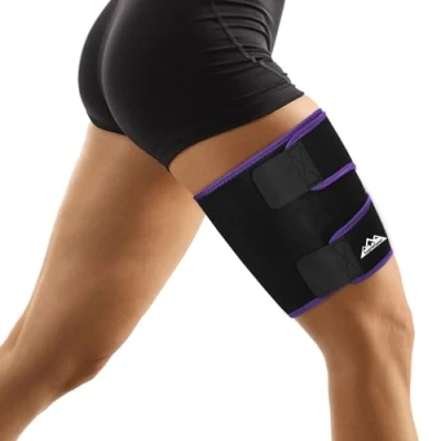 Immagine di supregear Supporto coscia Compressione, Manicotto di Compressione Regolabile in Neoprene Hamstring Quad Wrap e Antiscivolo per le Donne, gli Uomini i Muscoli Inguinali, Guadricipiti
