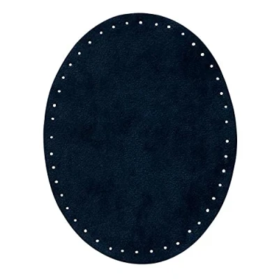 Immagine di Mono Quick 100 x 2 toppe ovali in camoscio, applicazione con ferro da stiro, colore: blu scuro (10049)