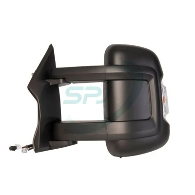 Immagine di specchio retrovisore esterno Spj E 2368 Dx zigrinato bianco elettrico convesso, termico, Braccio lungo per veicolo con guida a Sx