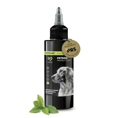 Immagine di Peticare anti parassitario per cani contro acari, pulci, funghi allevia prurito sistema unico PRS® un effetto di lunga durata petDog Protect 2101 (Base olio, 100 ml)