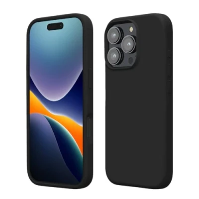 Immagine di kwmobile Cover per iPhone 16 Pro Max Custodia Back Case Smartphone in Silicone TPU Protezione Gommata nero matt