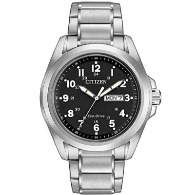Immagine di Citizen Wr100 energia solare Orologio da uomo con Display analogico e cinturino in acciaio INOX color argento 0050 82E AW