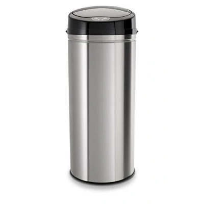 Immagine di ECHTWERK Portarifiuti, portarifiuti con sensore, touchless, elettrico, sensore di movimento a infrarossi, corpo in acciaio inox, capacità 42 litri, INOX spazzolato