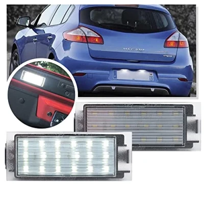 Immagine di Nslumo NSLP054 Xenon bianco SMD LED numero targa luce 2 pezzi For Renault Twingo MK2 Clio MK3 Megane II III Laguna Vel Satis Master