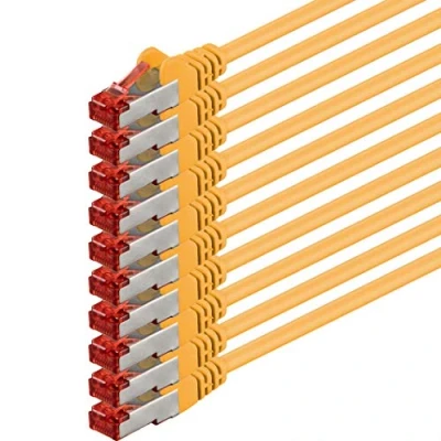Immagine di 1aTTack.de 10x 1 m Cavo patch di rete Cat 6 Cat6 RJ45 SFTP giallo