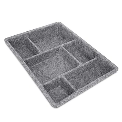 Immagine di Navaris Svuotatasche Portaoggetti per Cassetto Organizer Cassetti Comodino e Scrivania Organizzatore Porta Oggetti in Feltro 40,5x30,5x6cm