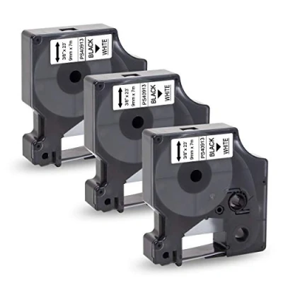 Immagine di Pristar Nastro per etichette Compatibile con Dymo D1 40913 S0720680 Nero su Bianco 9 mm x 7 m LabelManager 160 PNP 210D 360D 280 420P 500TS 640CB Labelpoint 250 150 100 200 LM160 LM280