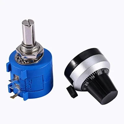 Immagine di Phisscii Potenziometro a Filo Avvolto Multigiro, di Precisione Rotante 10 Giri+Manopola 10K Ohm 3590S 2 103L