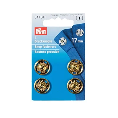 Immagine di Prym Bottoni Automatici da Cucire in Ottone Dorato col 17 mm, 100%, Oro, 19 mm