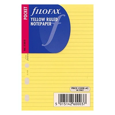 Immagine di Filofax Carta a righe per blocco note, colore: giallo