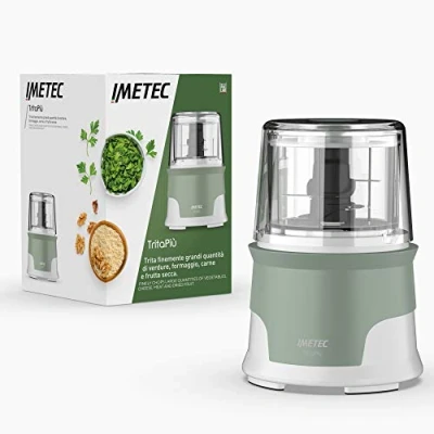 Immagine di Imetec Tritapiù tritatutto, 4 lame in acciaio inox, Capiente contenitore 600 ml, 18.000 giri/min, Funzionamento a pressione, 1000 w, Materiali bpa free