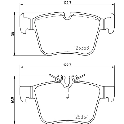 Immagine di HELLA 8DB 355 021 831 Kit pastiglie freno Predisposto per contatto segnalazione usura MERCEDES BENZ: Classe C T modell, GLC SUV, Sedan