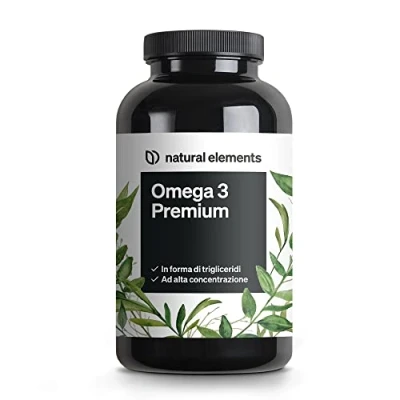 Immagine di Omega 3 olio di pesce Premium: 80% tenore in trigliceride pulito, ad alto dosaggio e da pesca sostenibile 120 capsule