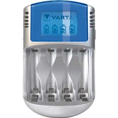Immagine di Varta Caricabatterie LCD per AA/AAA, Adattatore 12V e Cavo USB Inclusi