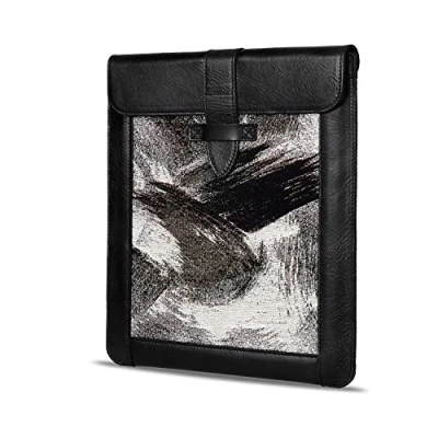 Immagine di LONDO OTTO476, iPad Pro 12.9 Case 2020 Custodia in vera pelle con tessuto per 2018 2020, compatibile tutti i tablet da 12&quot;, colore: Nero