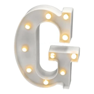 Immagine di JANDEI Lettere LED, Numeri Luminosi, Figura a Cuore, 22cm, con Luce Calda per Decorazione e Atmosfera, Luci Notturne Scrivania, Compleanni, Matrimoni, Vetrine. Funzionano batterie AA (G)