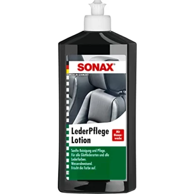 Immagine di SONAX Detergente per pelle interni auto (250 ml) pulisce, cura e ravviva i colori. Con cera d’api, Idrorepellente Art.N. 02911410