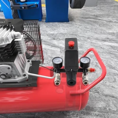 Immagine di L home Interruttore compressore 0 12 Bar/0 180 PSI regolatore di pressione con pressostato per 2 indicatori valvola sicurezza 20,67 mm (1/2) filettatura esterna