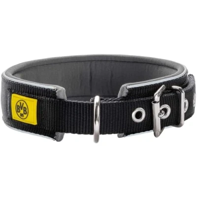 Immagine di Hunter Neoppren Reflex BVB Collare per Cani in Nylon, imbottito, Neoprene, Riflettente, 60 l, Nero/Giallo
