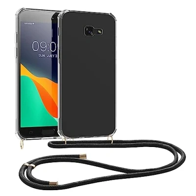 Immagine di kwmobile Custodia Compatibile con Samsung Galaxy A5 (2017) Cover Back Case in Silicone TPU Protezione Smartphone Cordino nero/trasparente