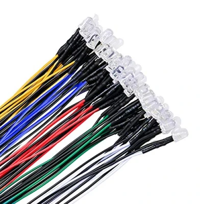 Immagine di YIXISI 50 Pezzi 5mm Diodo ad Emissione Luminosa LED, Precablata 12V 20cm, per Trasformazione e Illuminazione di Circuiti Automobilistici, Modellazione Prototipi (Bianca, Rosso, Blu, Verde, Giallo)
