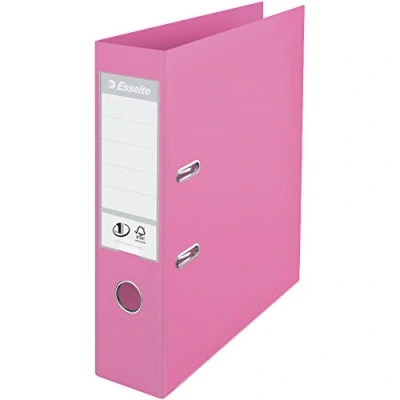 Immagine di Esselte Raccoglitore a Leva Formato A4, Rosa Acceso, in Plastica con Dorso da 7,5 cm, 1 Pezzo