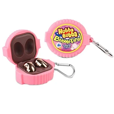 Immagine di XMBYGY Custodia per auricolari in silicone con portachiavi progettata Samsung Galaxy Buds2 Pro (2022), Buds 2 (2021), Live (2020) (Bubba)