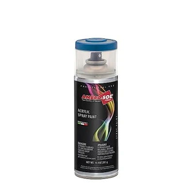 Immagine di Ambro Sol V4005017 Smalto Acrilico Multiuso, Vernice Brillante per Interni ed Esterni, Adatto Qualsiasi Tipo di Materiale, Bomboletta Spray in Banda Stagnata Riciclabile 400 ml, Blu Traffico