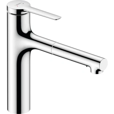 Immagine di hansgrohe Zesis M33 Rubinetto da Cucina con Doccetta Estraibile in Metallo (2 Getti), Miscelatore Altezza Bocca 160 Mm, Monocomando Girevole, Cromo