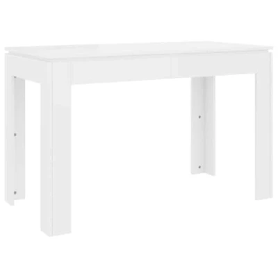 Immagine di vidaXL Tavolo da Pranzo Minimalista Elegante Robusto Moderno Arredo Casa Cucina Salotto Semplice Bianco Lucido 120x60x76 cm in Truciolato