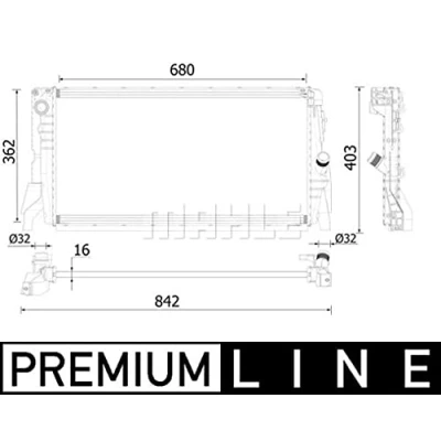 Immagine di MAHLE ORIGINAL CR 2315 000P Radiatore motore 680 362 16 Alette di raffreddamento saldate MINI: Hatchback